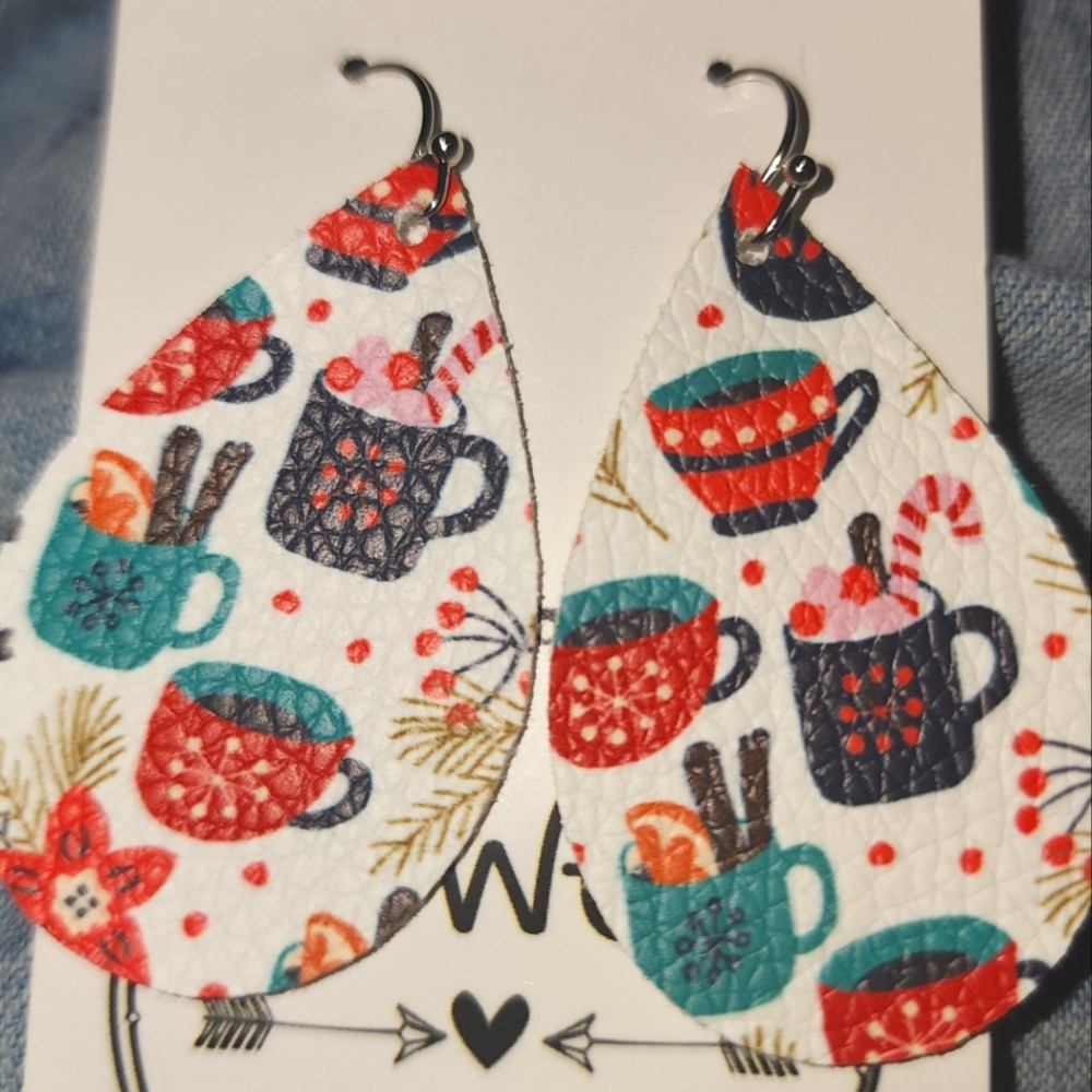 Holiday Coffee Earrings by OWG Designs